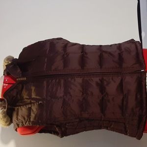 Ladies brown hooded vest